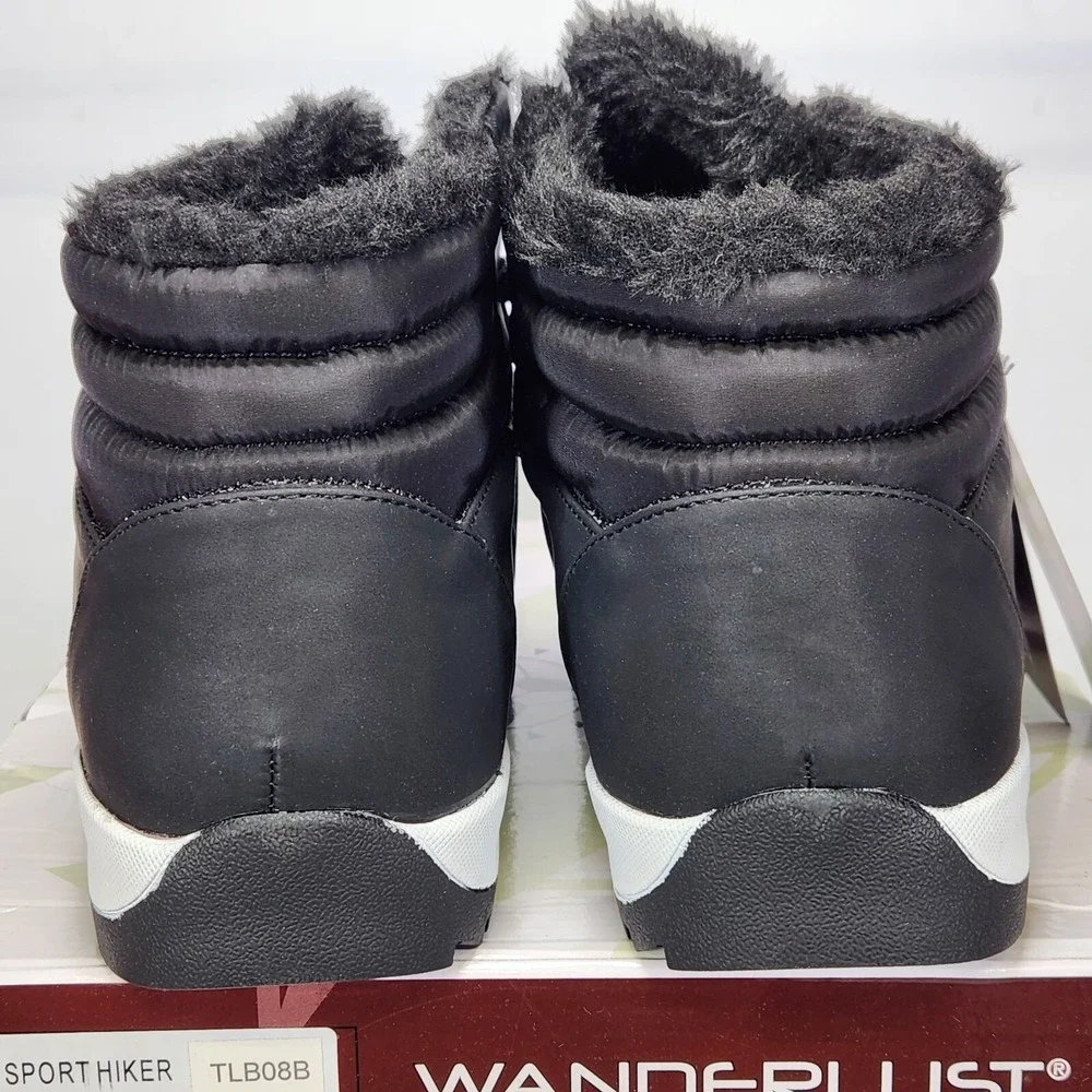 Wanderlust Sport Hiker Black Waterproof Faux Fur Lined Boots Women 9 2W T21615